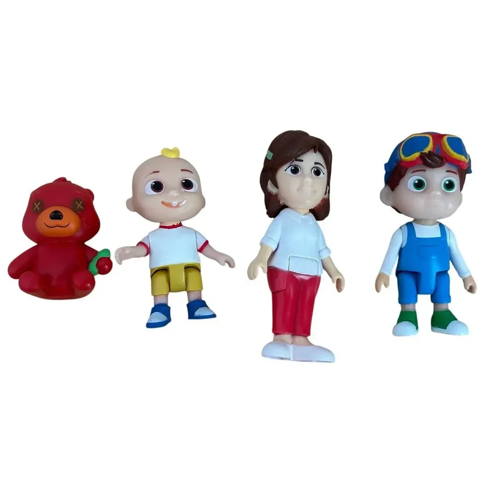CoComelon Figure Lot – JJ, Mom, Tom‑Tom & Teddy Bear